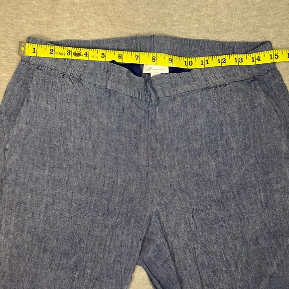 J. Jill Blue Linen Stretch Capris Trousers - Picture 3 of 4